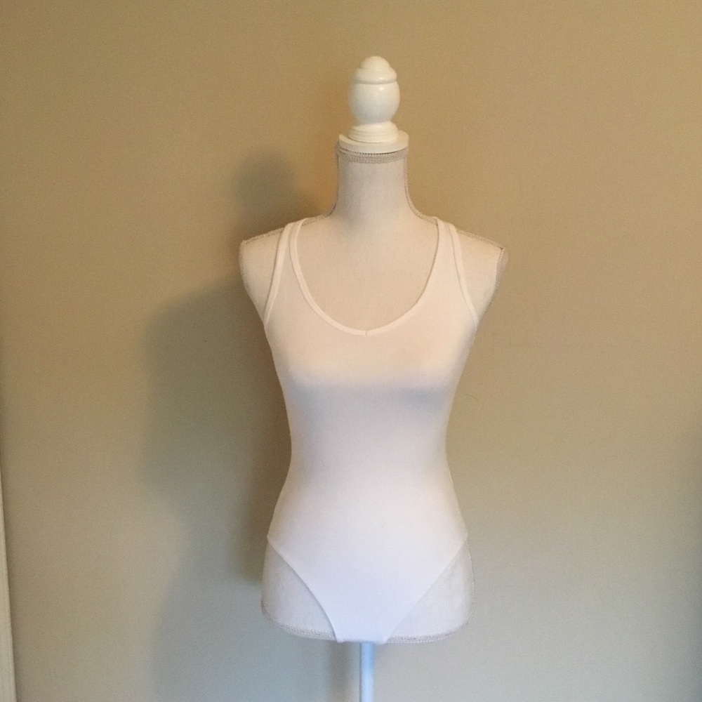 Fashion Nova Zoey White Racer Back Bodysuit